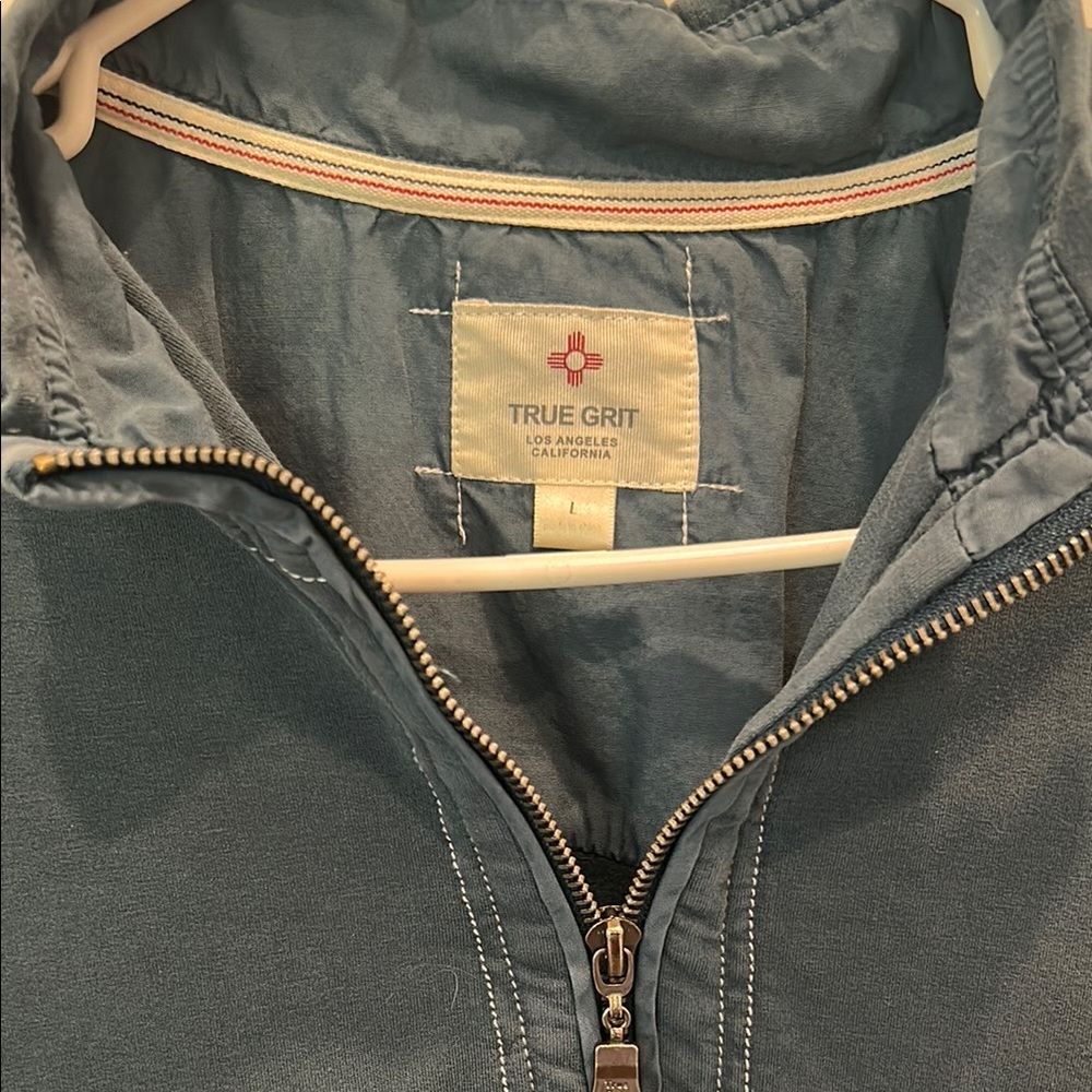 True Grit Slate Blue half zip light sweatshirt